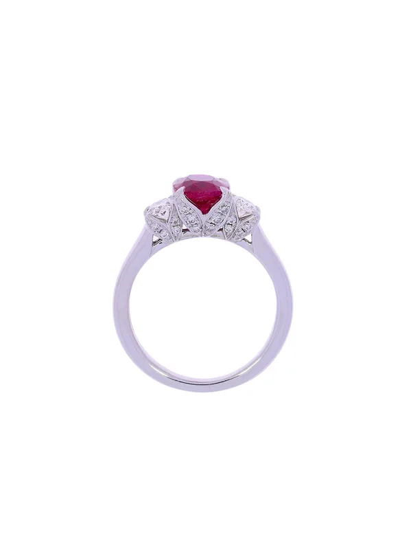 Damenring – BUCHERER Weissgold mit Rubin und Diamanten