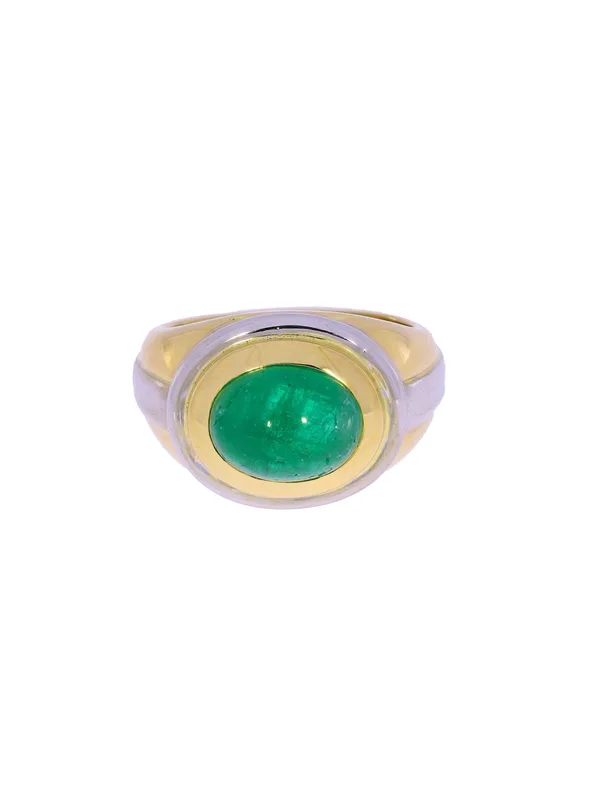 Damenring – Bicolor mit Smaragd