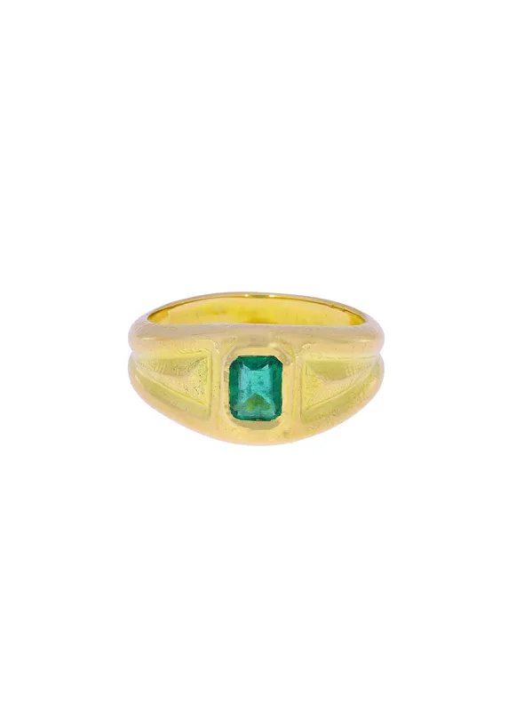 Damenring – Gelbgold mit Smaragd