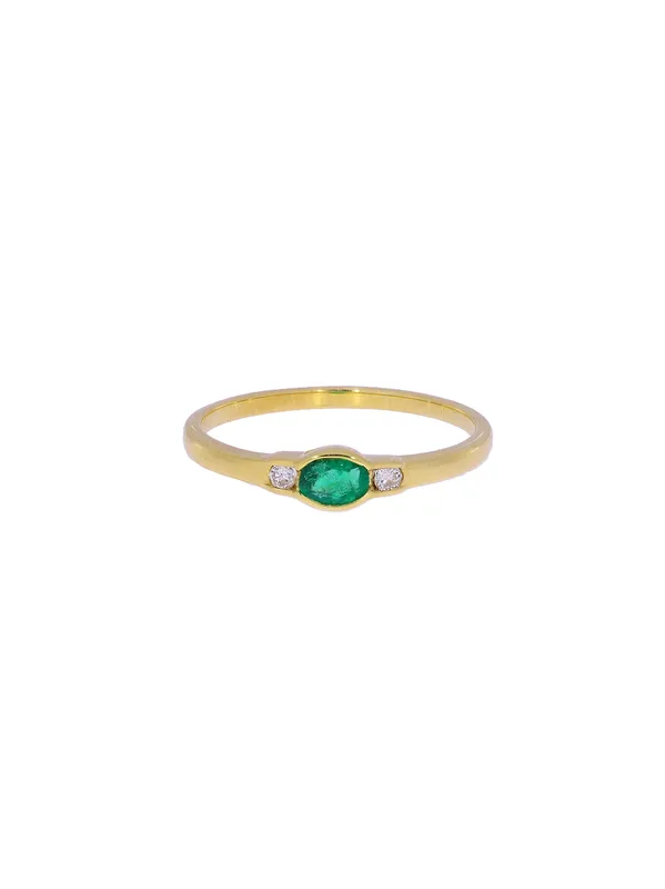 Ladies’ ring – KURZ yellow gold with emerald and diamonds