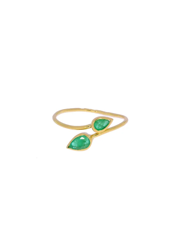 Damenring – Gelbgold mit Smaragden
