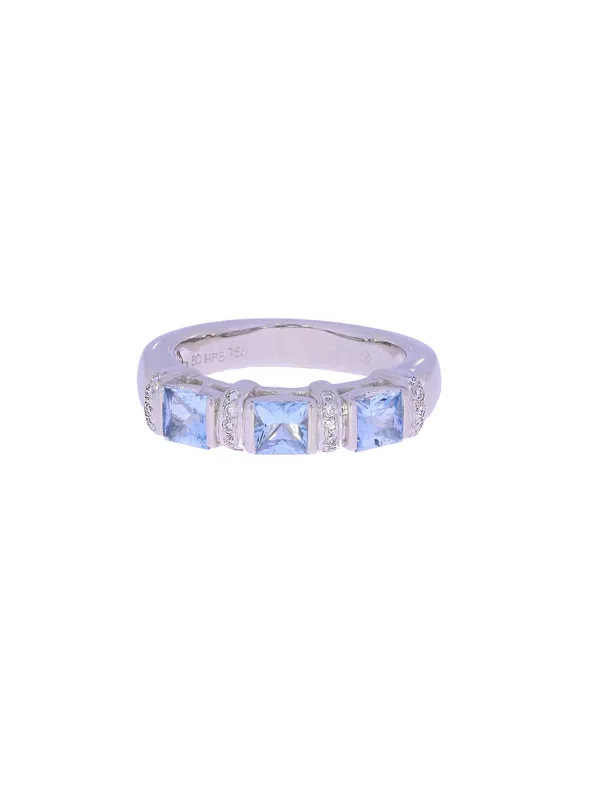 Ladies’ ring – KURZ white gold with aquamarines and diamonds