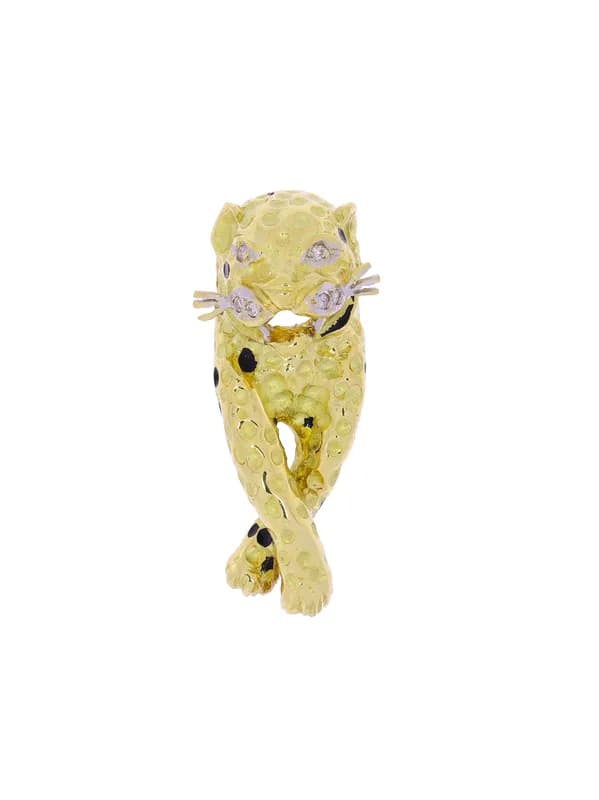 Anhänger – Gelbgold mit Emaille und Diamanten