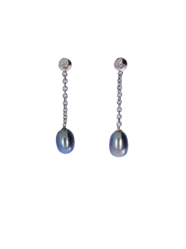 Ohrhänger – Weissgold mit Perle und Diamant