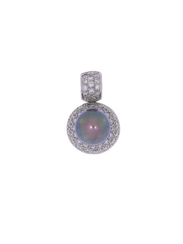 Anhänger – Platin mit Perle und Diamanten