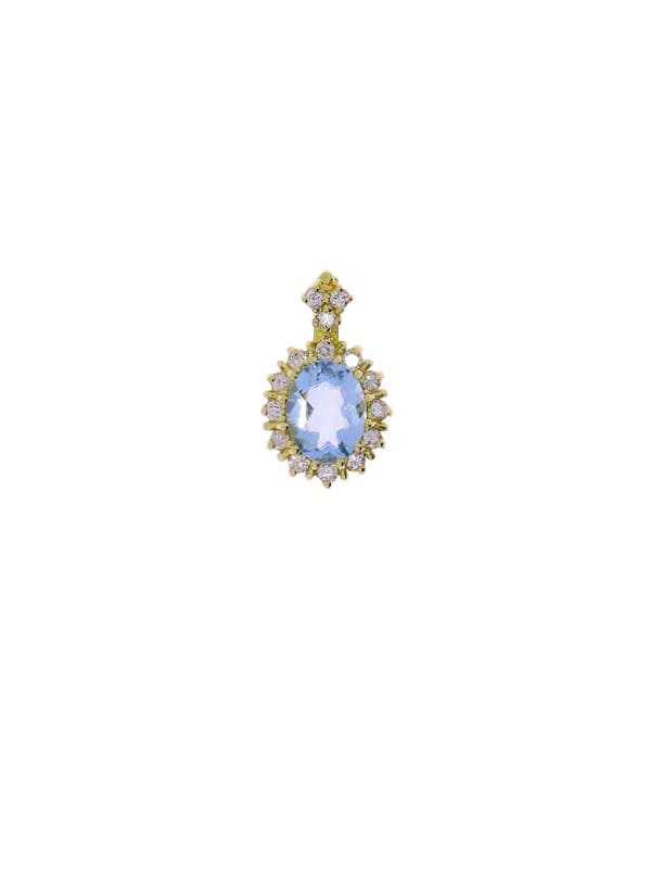Pendant – KURZ yellow gold with aquamarine and diamonds