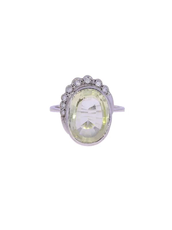 Damenring – Weissgold mit Beryll und Diamanten