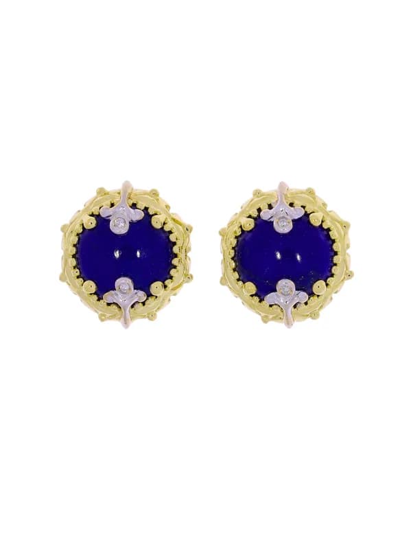 Ohrstecker – Bicolor mit Lapislazuli und Diamanten