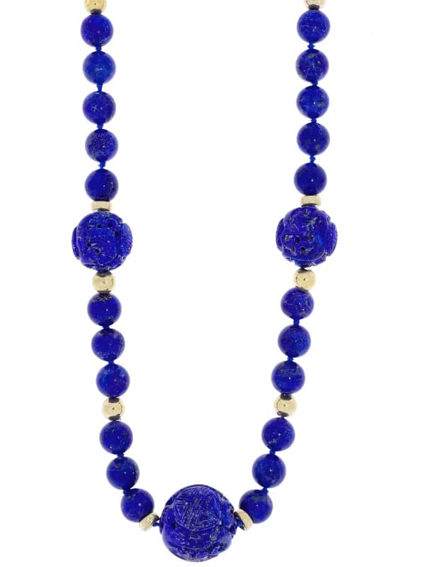 Halskette – Lapislazuli mit Gelbgold