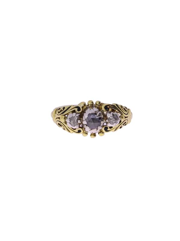 Damenring – Gelbgold mit Diamanten