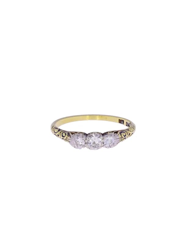 Damenring – Gelbgold mit Diamanten