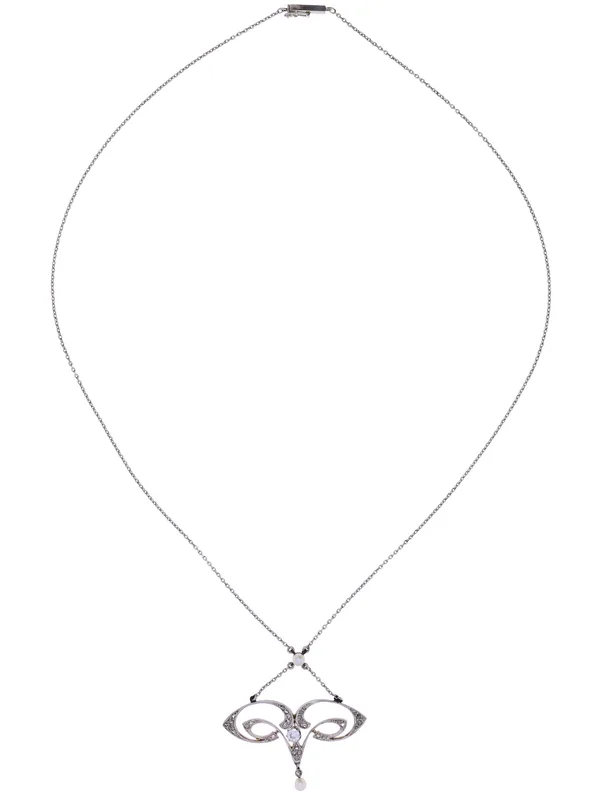 Halskette – Weissgold mit Diamanten und Perlen