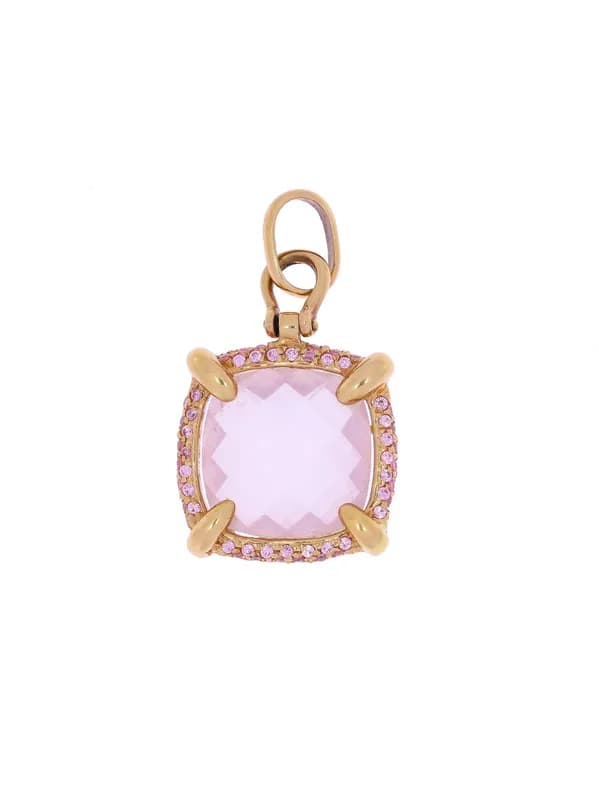 Anhänger – Roségold mit Rosenquarz und Zirkonias