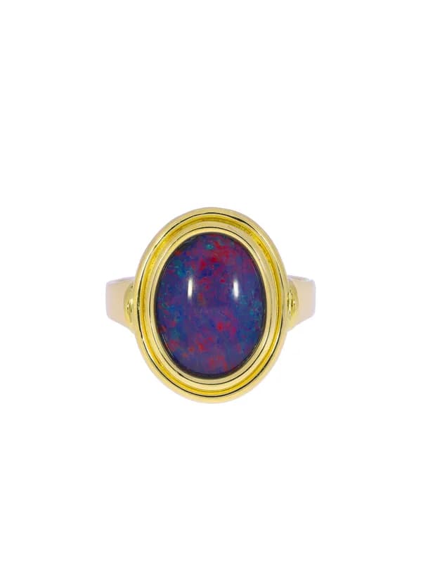 Damenring – Gelbgold mit Opal