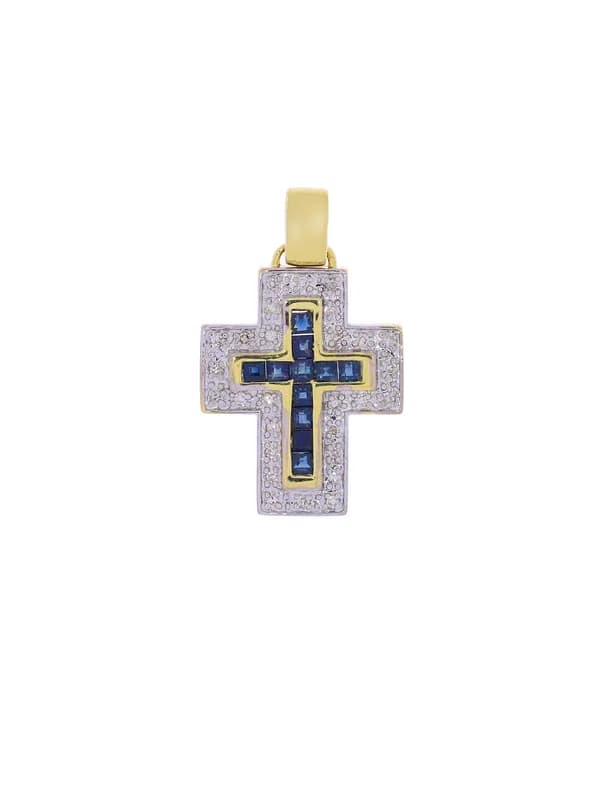 Anhänger – Bicolor mit Saphiren und Diamanten