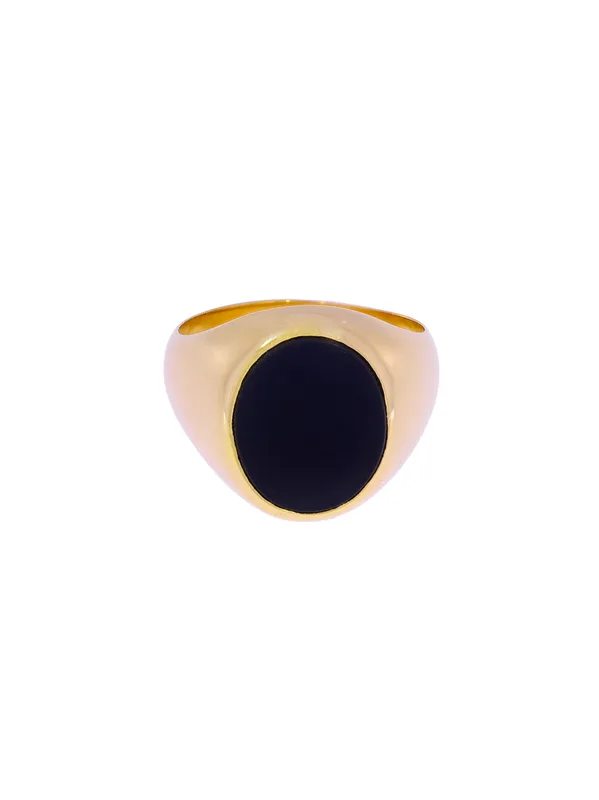 Herrenring – Gelbgold mit Onyx