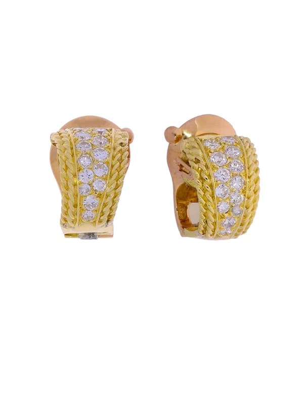 Halbcreolen – PELLEGRIN & FILS Bicolor mit Diamanten