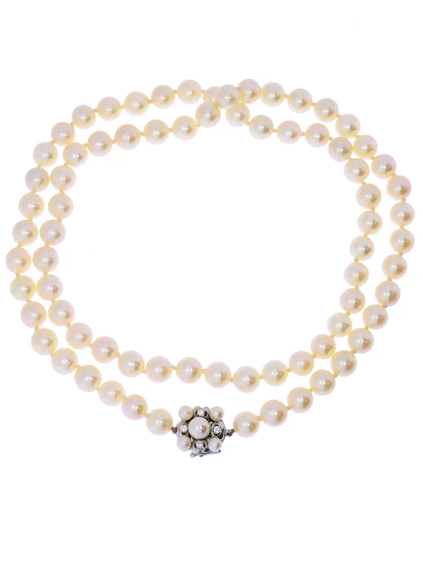 Collier – Perlen mit Weissgold und Diamanten