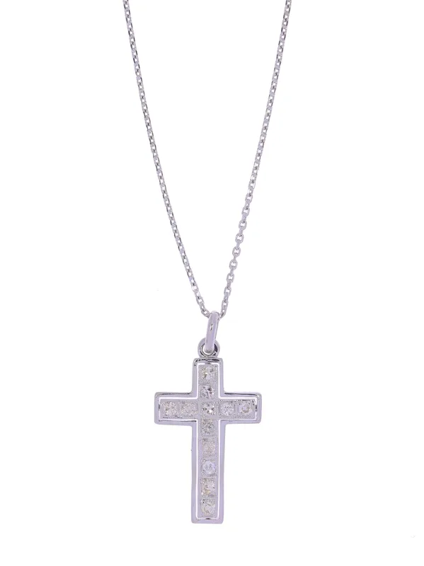 Halskette mit Anhänger – Weissgold mit Diamanten