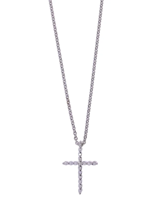 Halskette mit Anhänger – Weissgold mit Diamanten