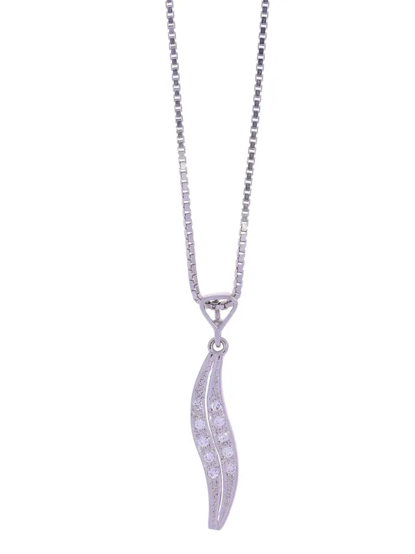 Halskette mit Anhänger – Weissgold mit Diamanten