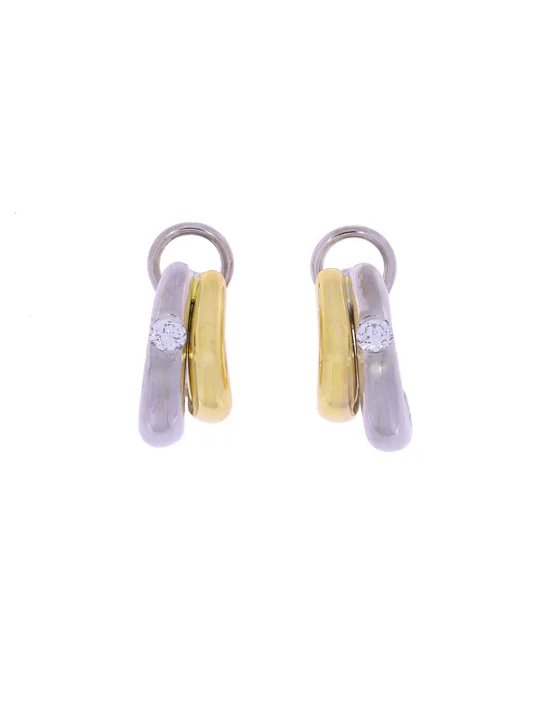 Halbcreolen – Bicolor mit Diamant