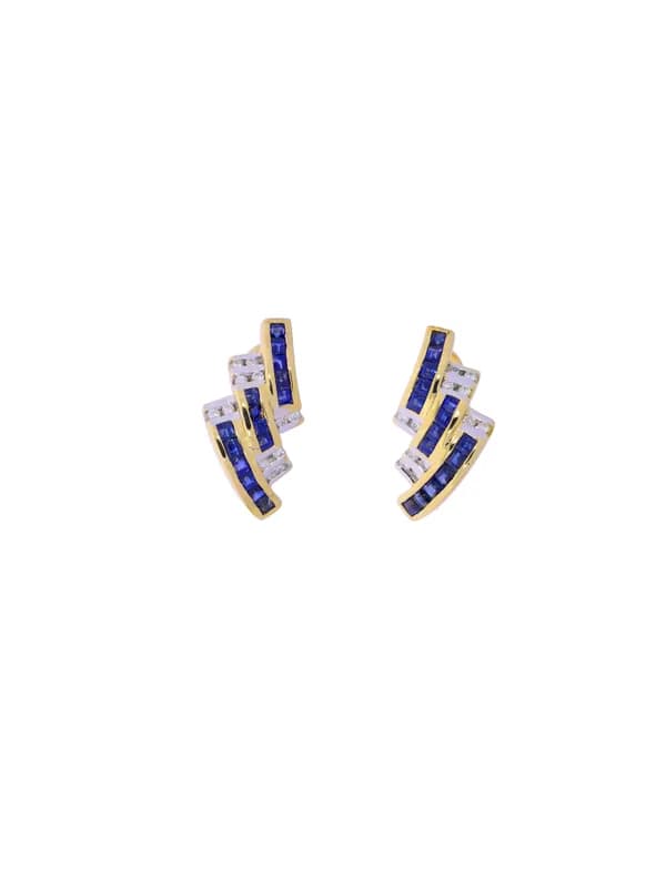 Ohrstecker – Bicolor mit Saphiren und Diamanten