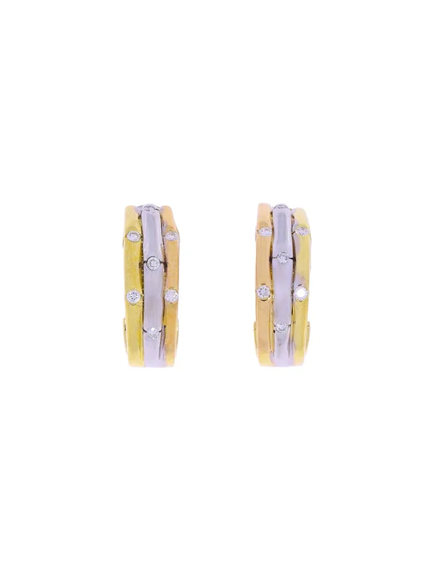 Halbcreolen – Tricolor mit Diamanten