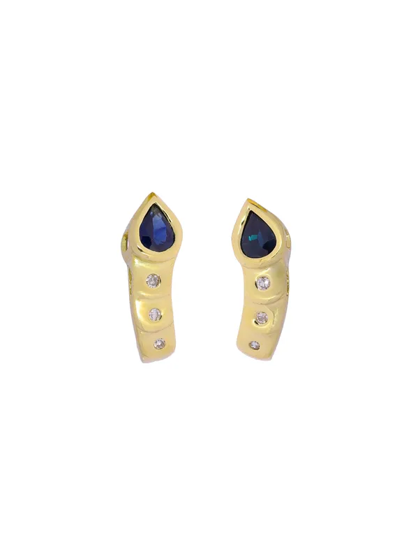 Ohrstecker – Gelbgold mit Saphir und Diamanten