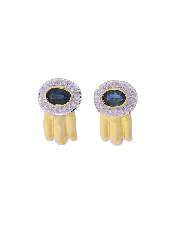 Ohrstecker – Gelbgold mit Saphir und Diamanten