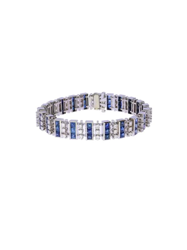 Bracelet – Weissgold mit Saphiren und Diamanten