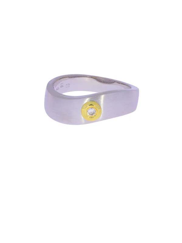 Damenring – Bicolor mit Diamant