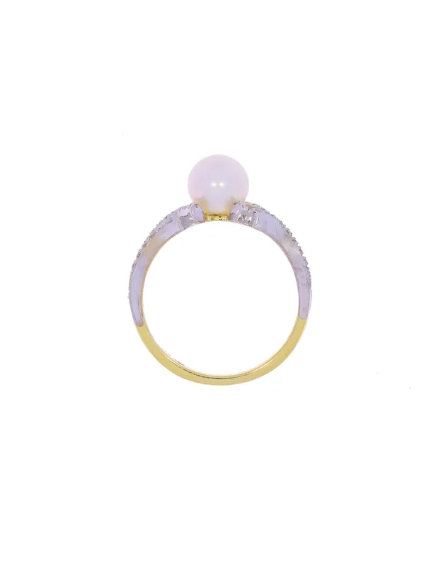 Damenring – CHRIST Bicolor mit Perle und Diamanten