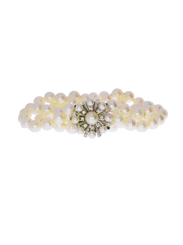 Bracelet – Weissgold mit Perlen und Diamanten