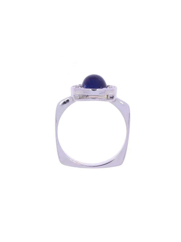 Damenring – Weissgold mit Saphir und Diamanten