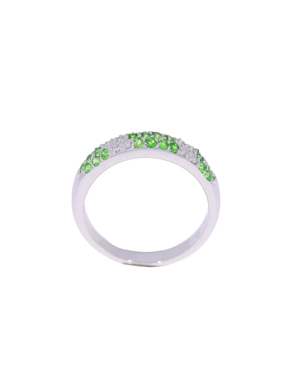 Damenring – AMARA Weissgold mit Granat und Diamanten