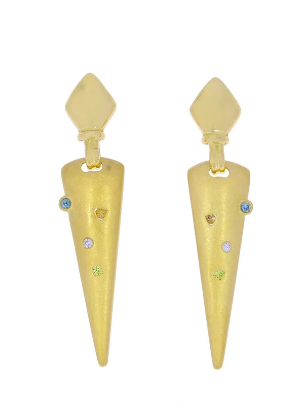 Ohrhänger – Gelbgold mit fancy Diamanten
