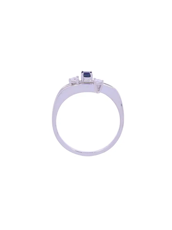 Damenring – Weissgold mit Saphir und Diamanten