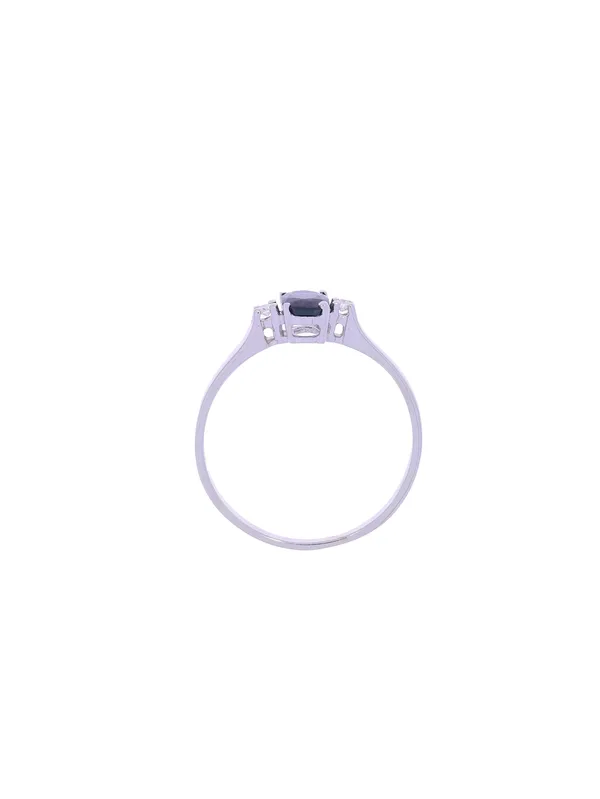 Damenring – Weissgold mit Saphir und Diamanten