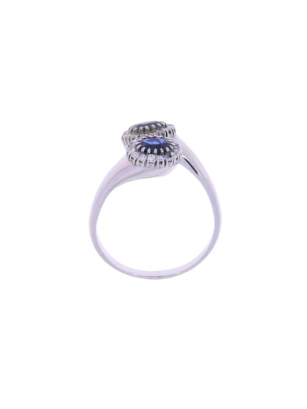 Damenring – Weissgold mit Saphiren und Diamanten