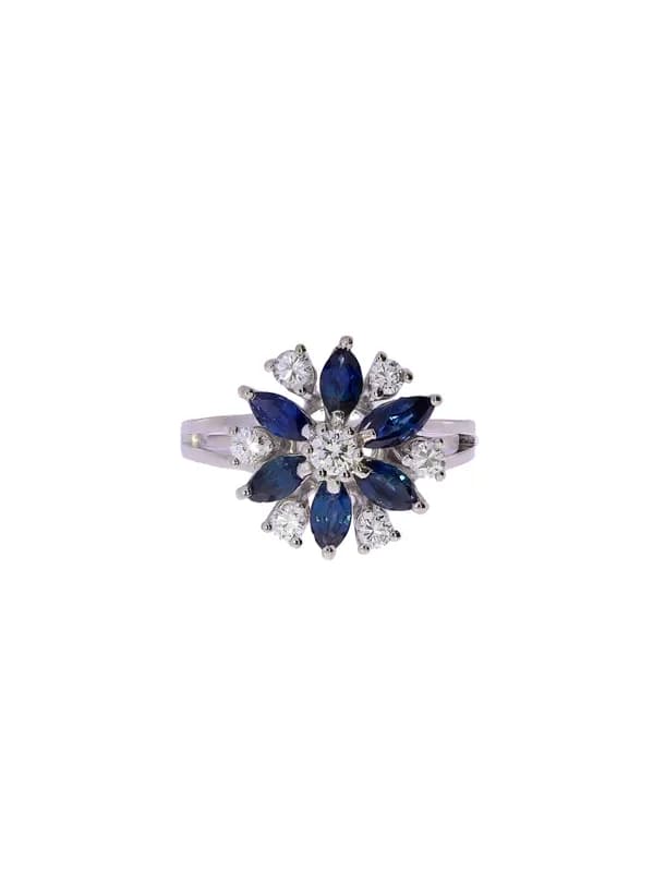 Damenring – AMARA Weissgold mit Saphiren und Diamanten
