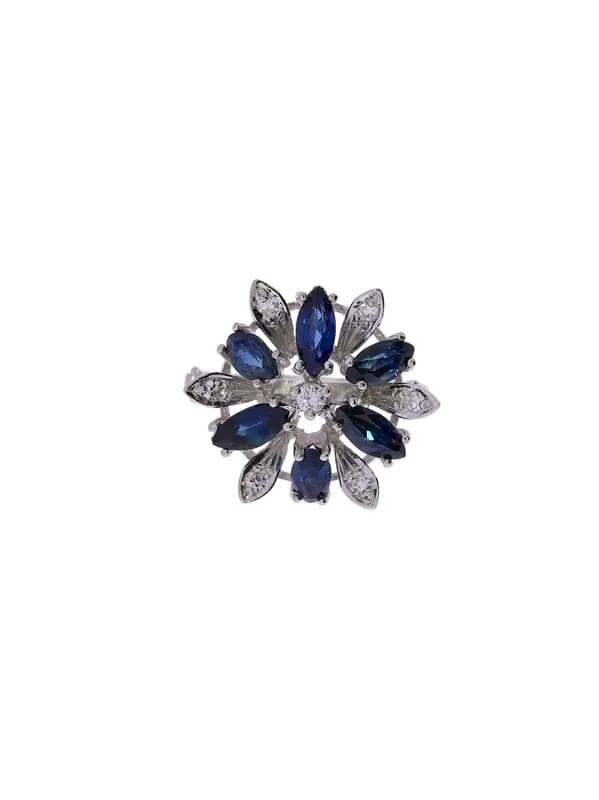 Kettenclip – Weissgold mit Saphiren und Diamanten