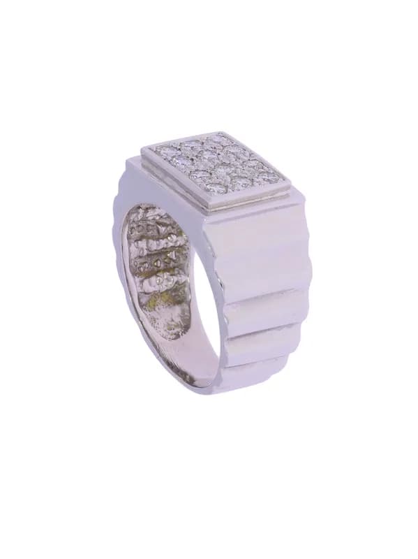 Herrenring – Weissgold mit Diamanten