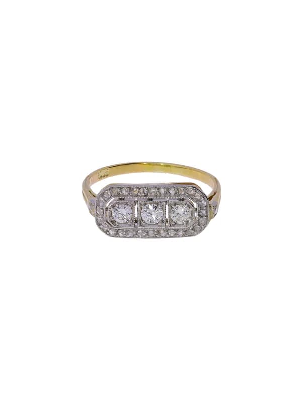 Damenring – Bicolor mit Diamanten