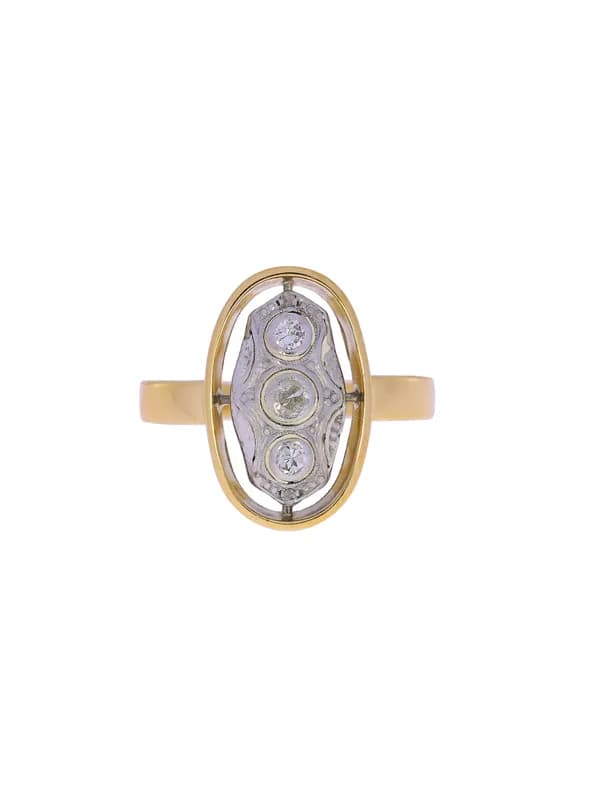 Damenring – Bicolor mit Diamanten