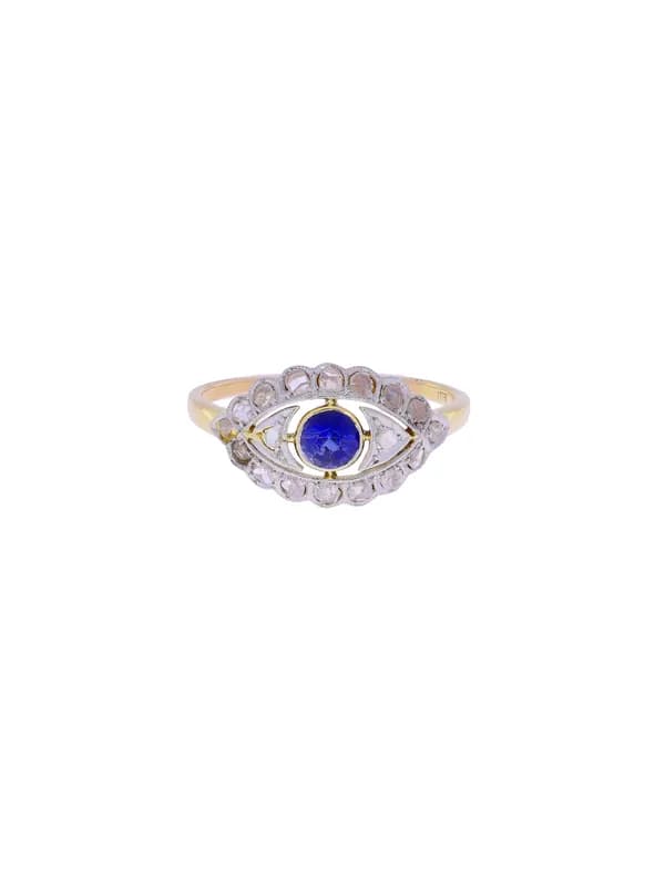 Damenring – Bicolor mit Saphir und Diamanten