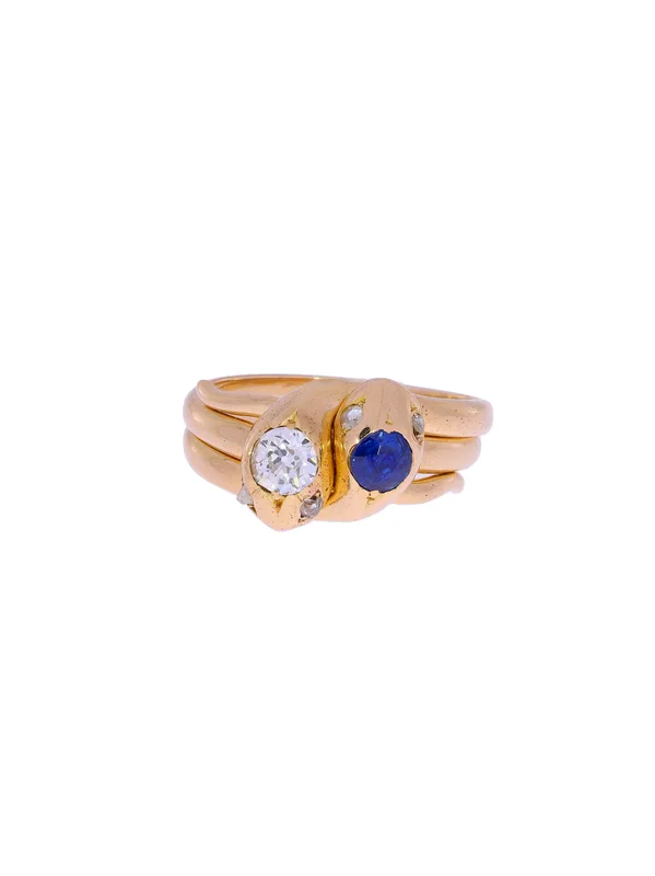 Damenringe – Roségold mit Saphir und Diamanten
