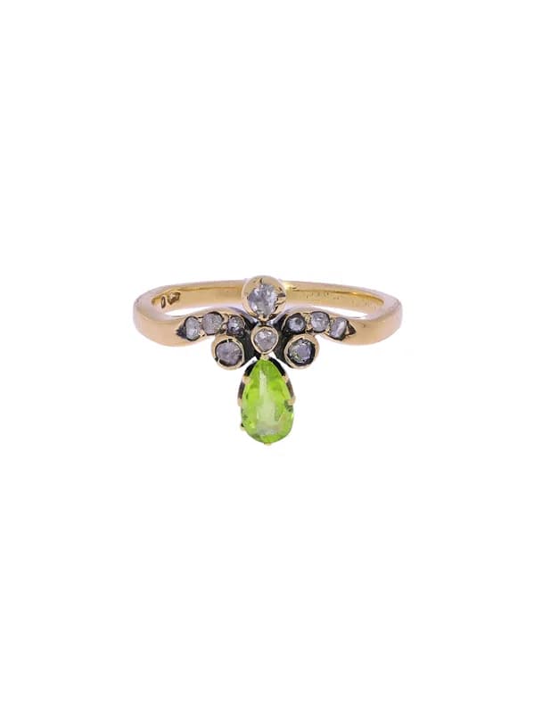 Damenring – Roségold mit Peridot und Diamanten