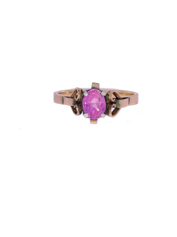 Damenring – Roségold mit fancy Saphir