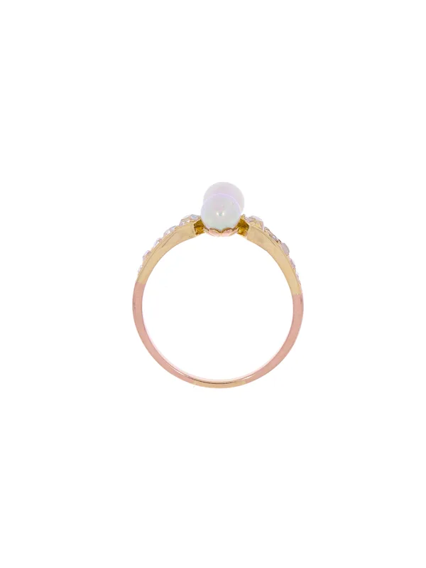 Damenring – Bicolor mit Perlen und Diamanten